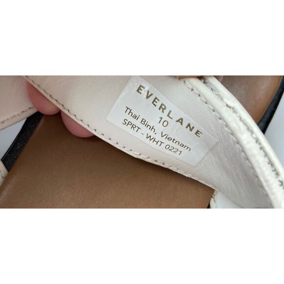 Everlane Womens The Leather Platform Sandal Size 10 White Chunky Adjustable - Picture 9 of 13